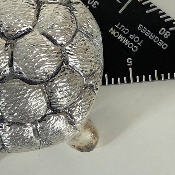 Sea Turtle White Metal Tortoise Sculpture Embossed Silver Tone Nautical Decor - Picture 10 of 15